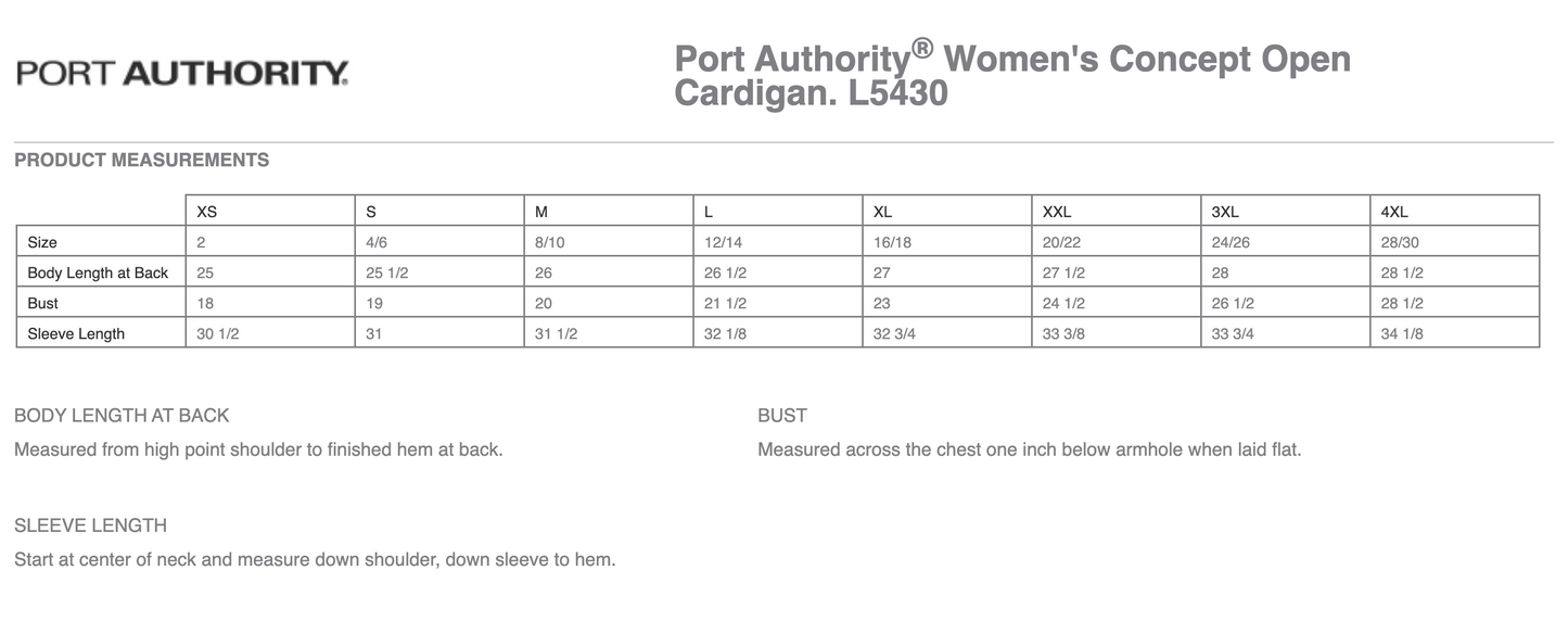 HC - Embroidered - Port Authority® Women's Concept Open Cardigan