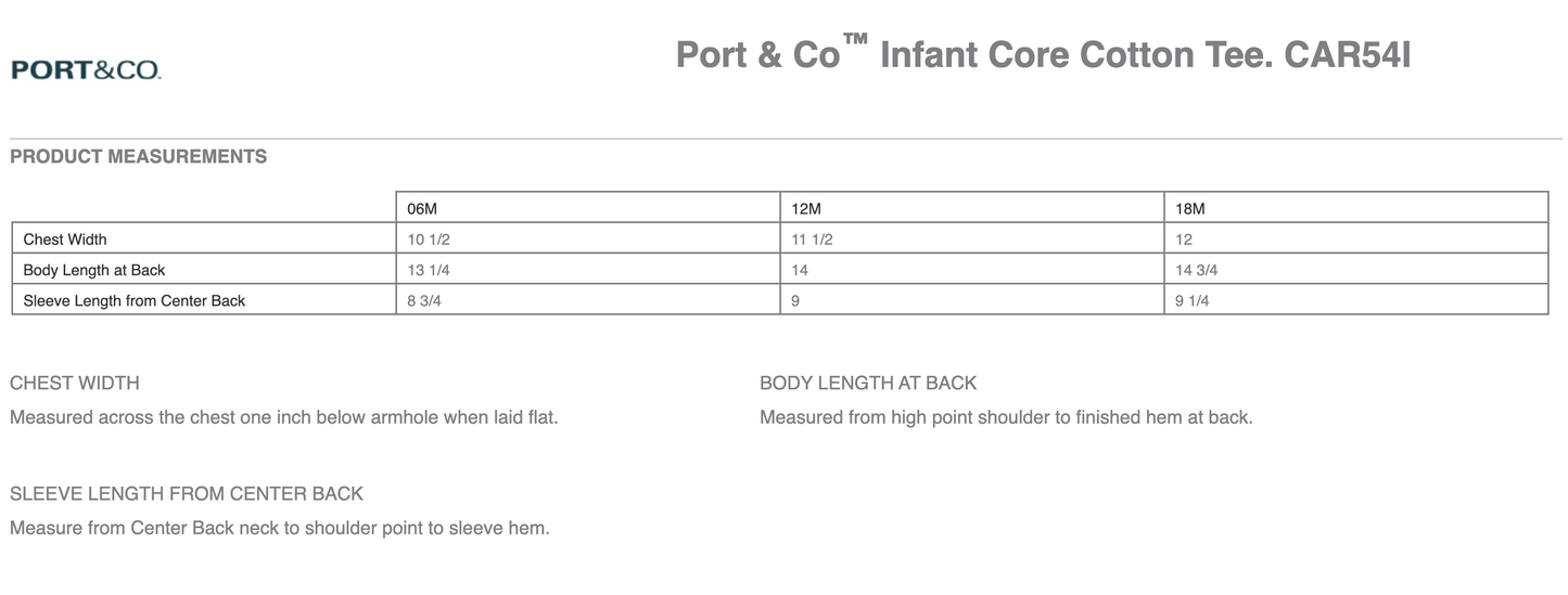HC - Printed - Port & Co™ Infant Core Cotton Tee