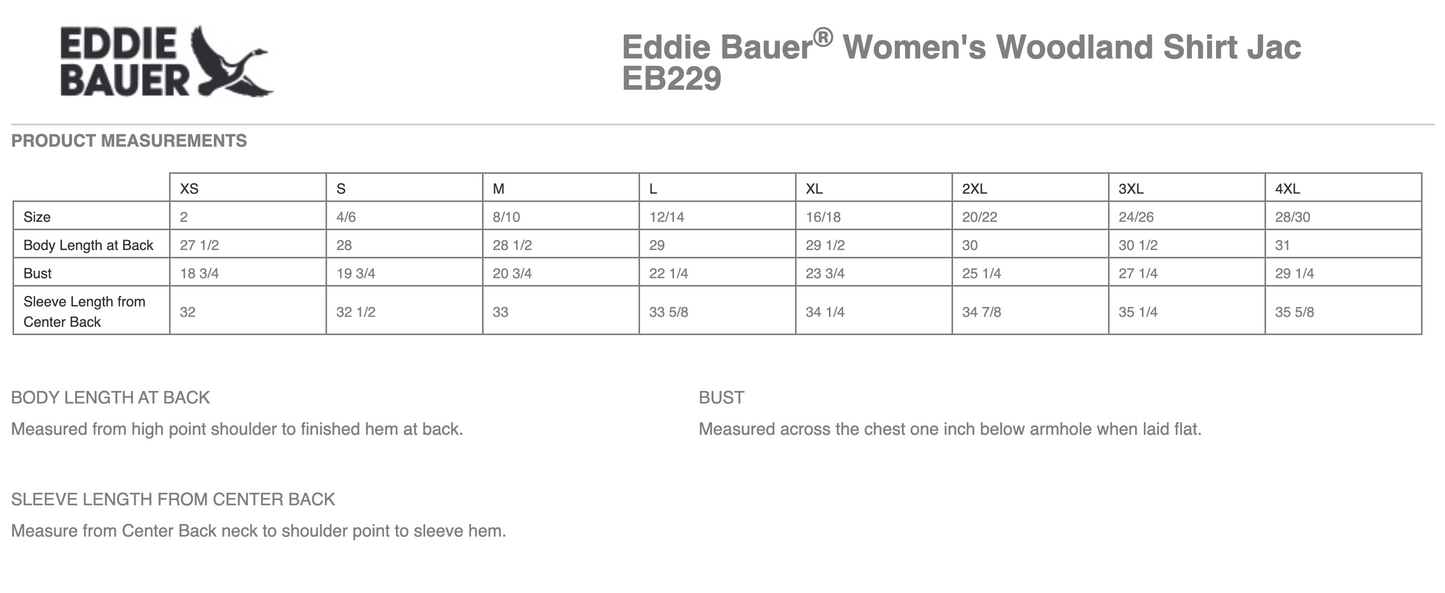 HC - Embroidered - Eddie Bauer Women's Woodland Shirt Jac