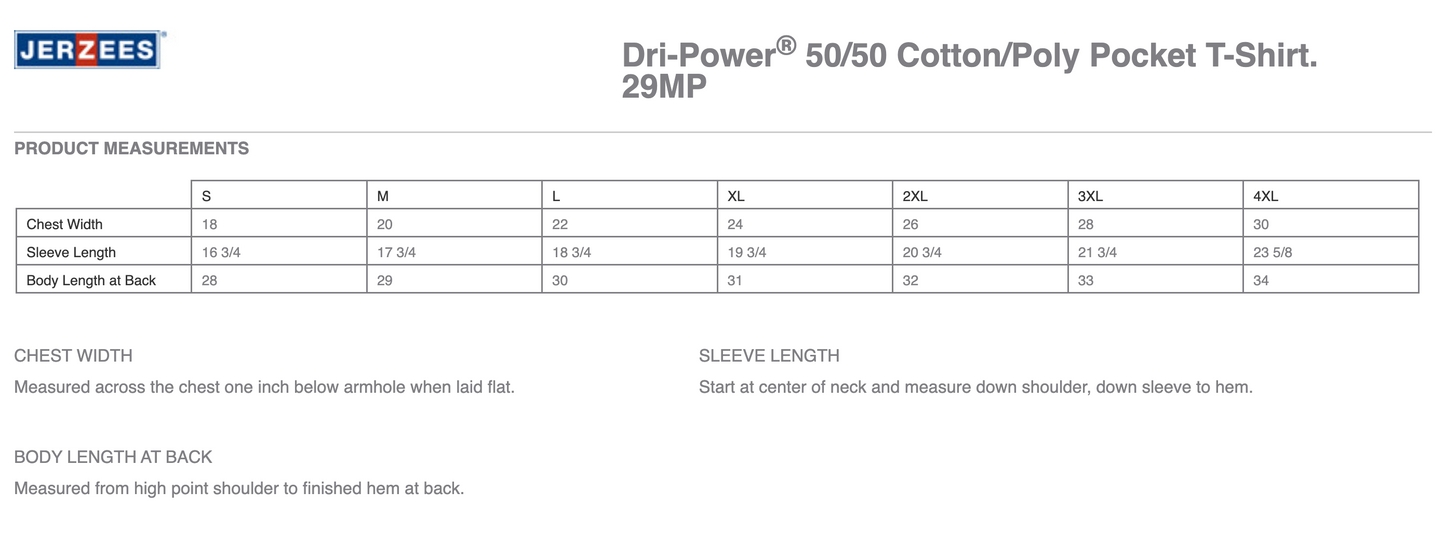 HC - Printed - Jerzees® Dri-Power® 50/50 Cotton/Poly Pocket T-Shirt