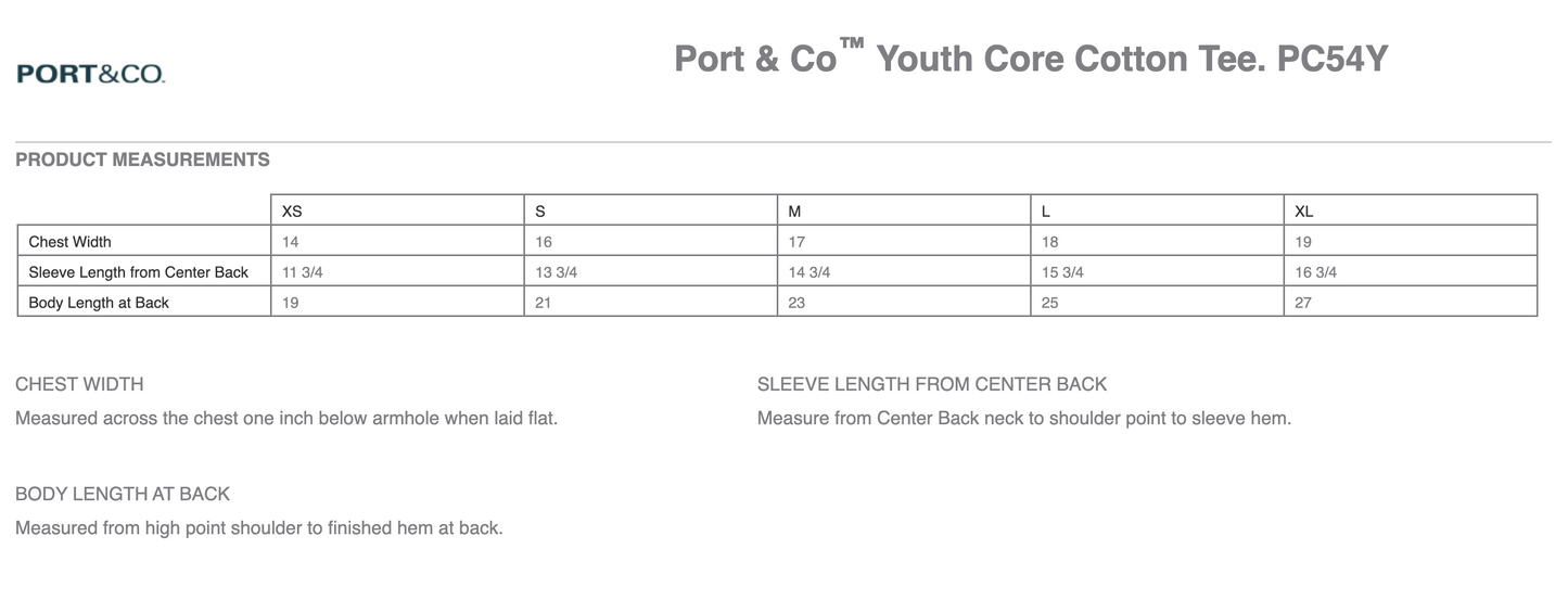 HC - Printed - Port & Co™ Youth Core Cotton Tee