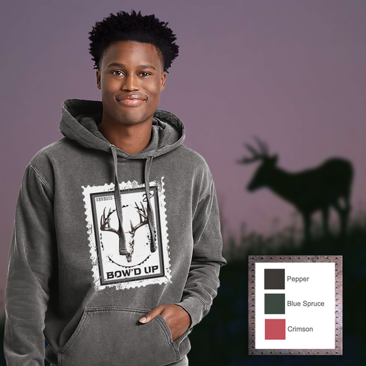 Bow'd Up - Stamp Print - Comfort Colors® Ring Spun Hooded Sweatshirt - Unisex Cut