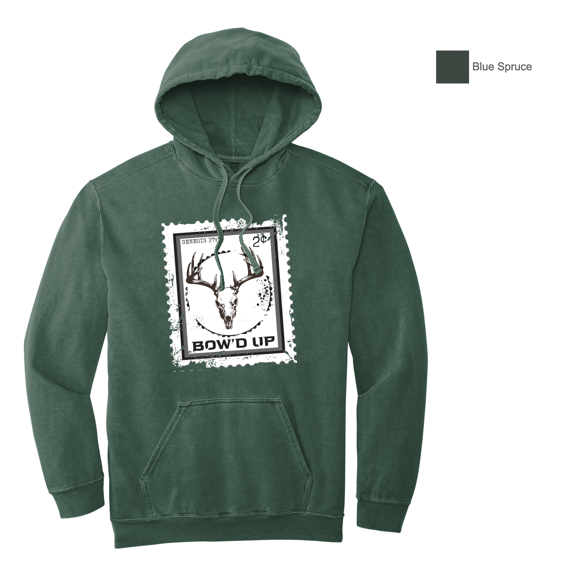 Bow'd Up - Stamp Print - Comfort Colors® Ring Spun Hooded Sweatshirt - Unisex Cut