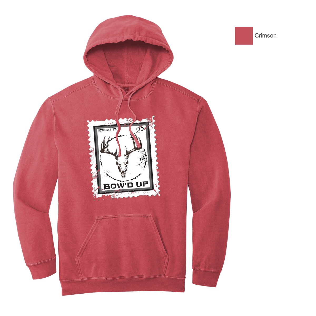 Bow'd Up - Stamp Print - Comfort Colors® Ring Spun Hooded Sweatshirt - Unisex Cut
