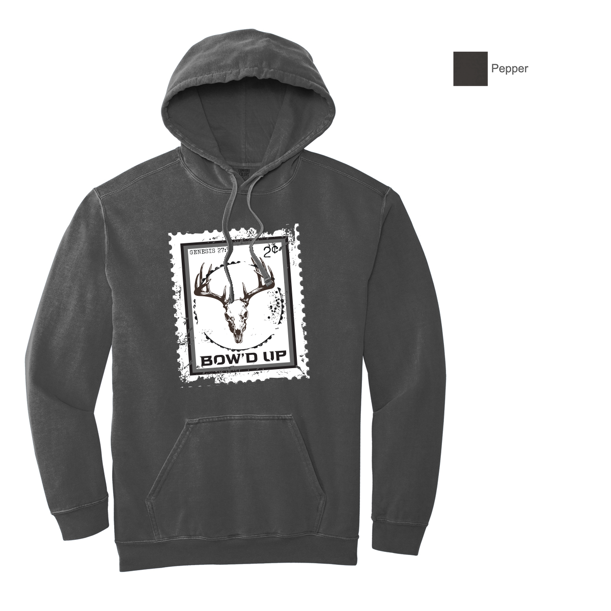 Bow'd Up - Stamp Print - Comfort Colors® Ring Spun Hooded Sweatshirt - Unisex Cut