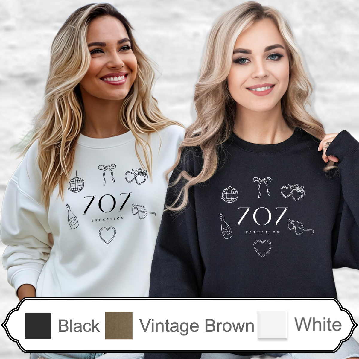 707 - Doodle Print - BELLA+CANVAS® Unisex Sponge Fleece Drop Shoulder Crewneck Sweatshirt