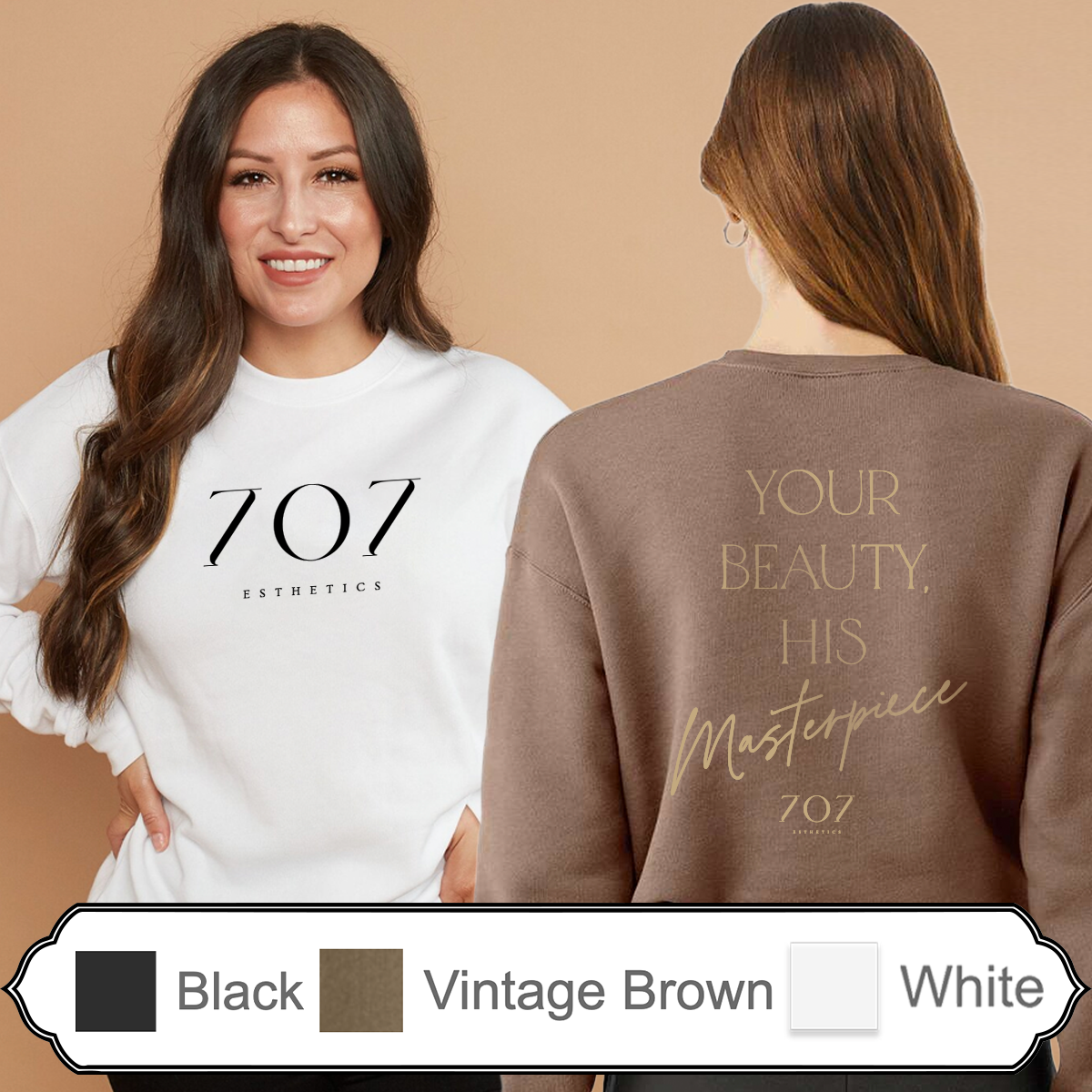 707 - Your Beauty His Masterpiece - BELLA+CANVAS® Unisex Sponge Fleece Drop Shoulder Crewneck Sweatshirt