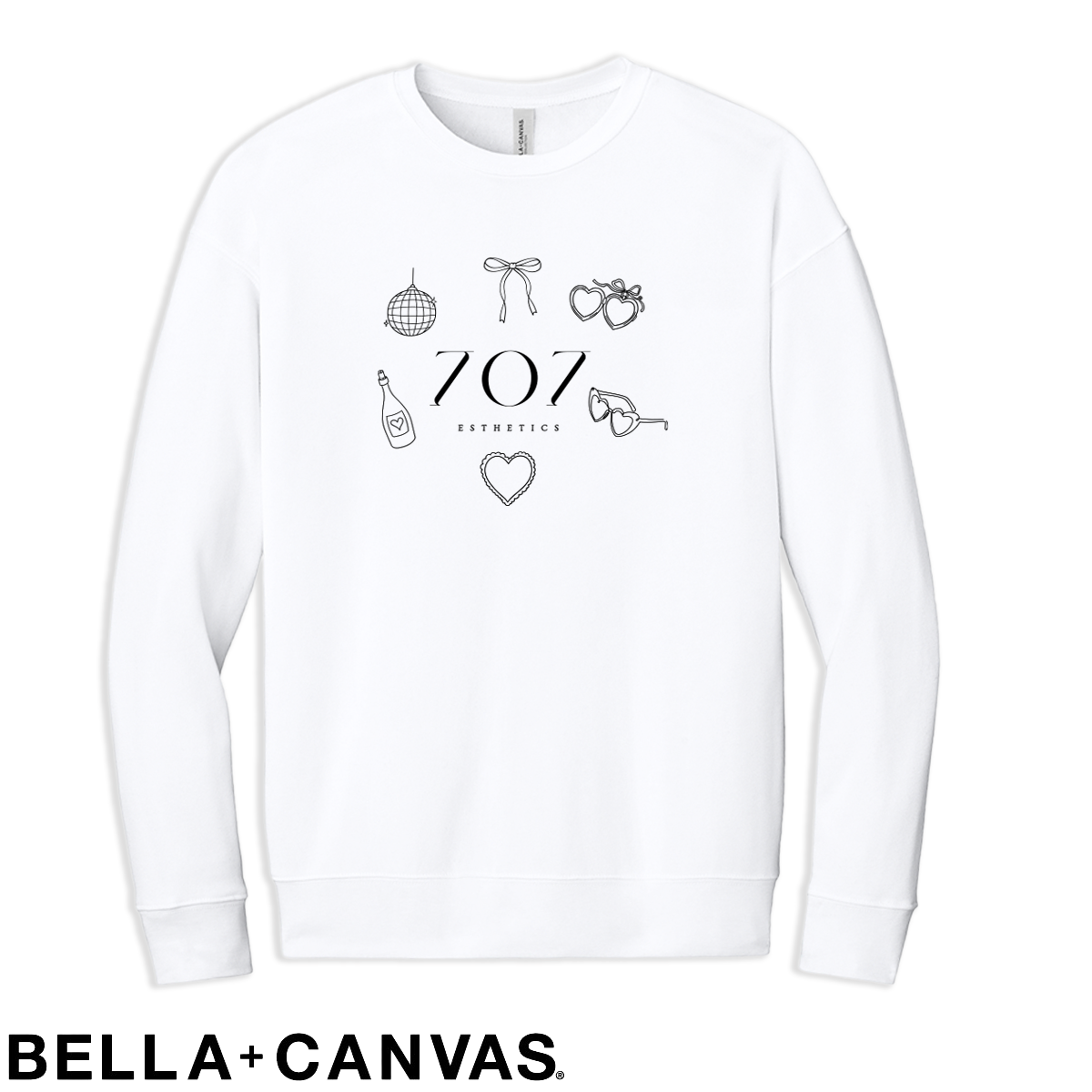 707 - Doodle Print - BELLA+CANVAS® Unisex Sponge Fleece Drop Shoulder Crewneck Sweatshirt
