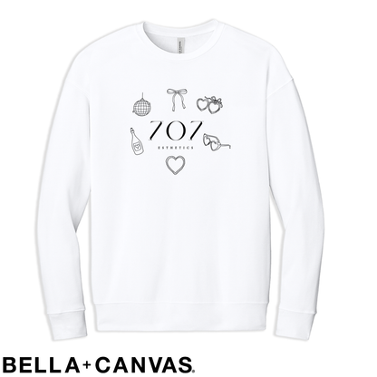 707 - Doodle Print - BELLA+CANVAS® Unisex Sponge Fleece Drop Shoulder Crewneck Sweatshirt