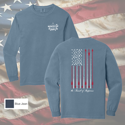 Bow'd Up - The Pursuit of Happiness - Comfort Colors® Heavyweight Ring Spun Long Sleeve Tee - Unisex Cut