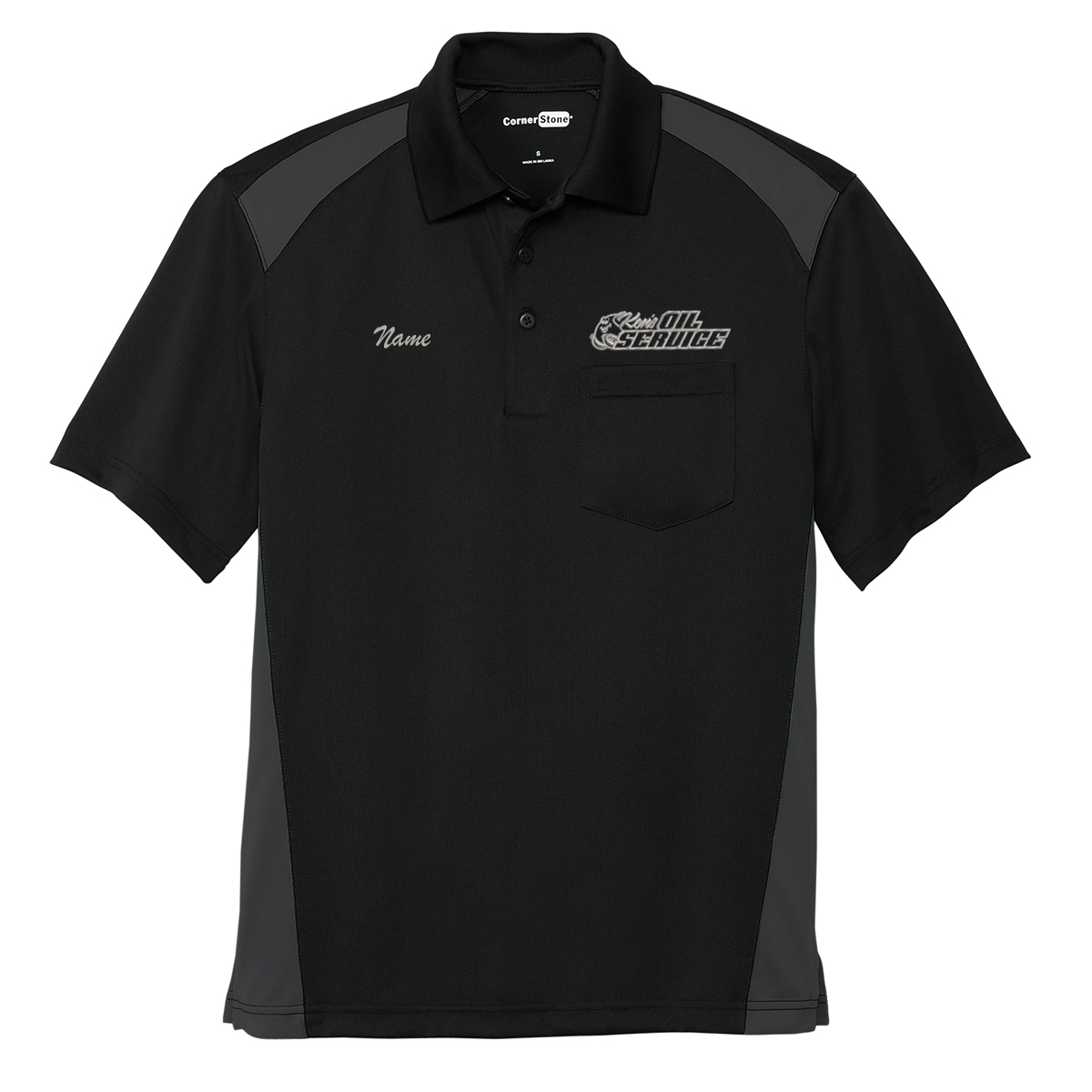 Ken's Oil Embroidered CornerStone® Select Snag-Proof Two Way Colorblock Pocket Polo