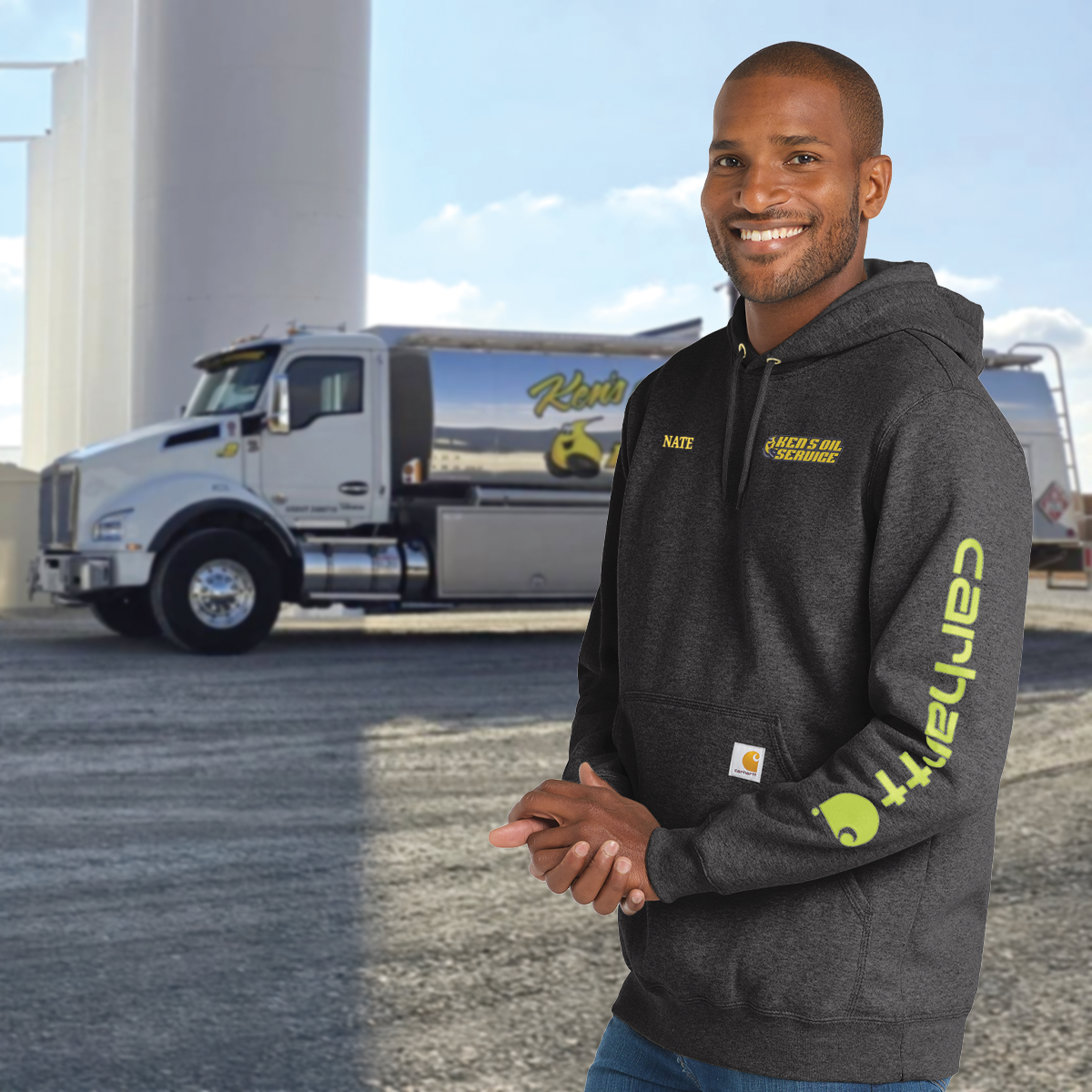 Ken's Oil Embroidered Carhartt® Midweight Hooded Logo Sweatshirt