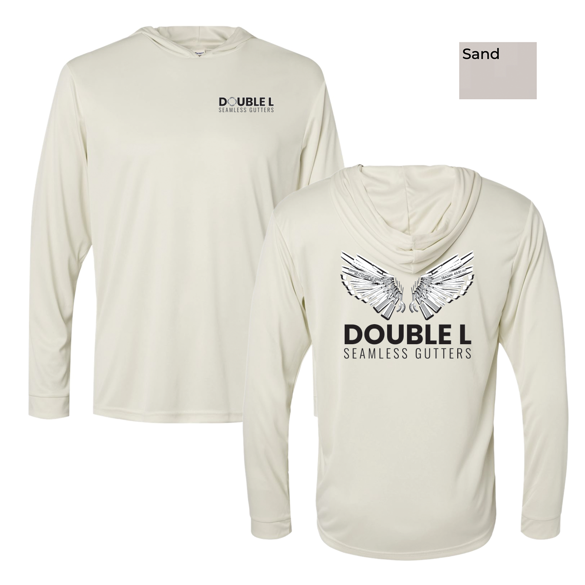 Double L - Printed Unisex Bahama Performance Hooded Long Sleeve T-Shirt