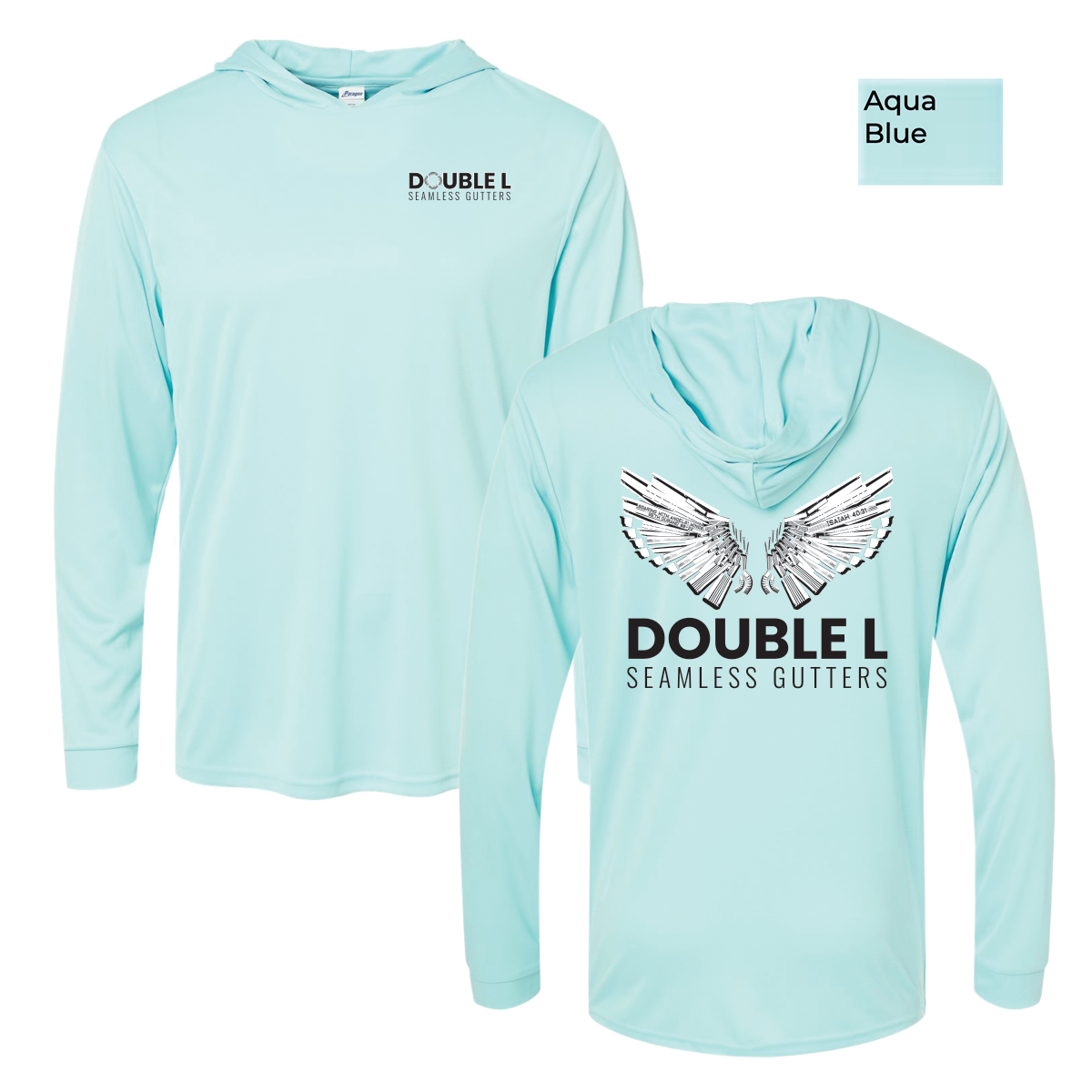 Double L - Printed Unisex Bahama Performance Hooded Long Sleeve T-Shirt