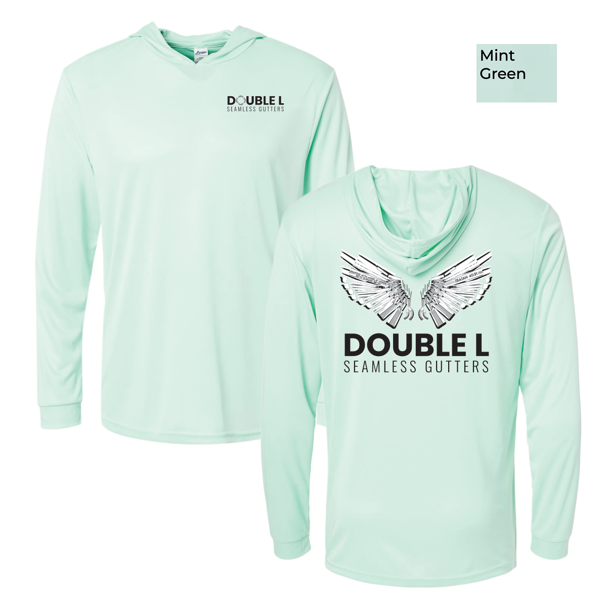 Double L - Printed Unisex Bahama Performance Hooded Long Sleeve T-Shirt