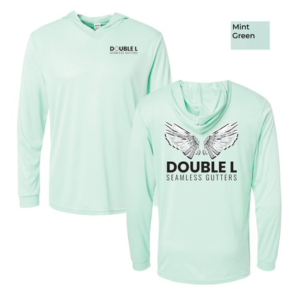 Double L - Printed Unisex Bahama Performance Hooded Long Sleeve T-Shirt