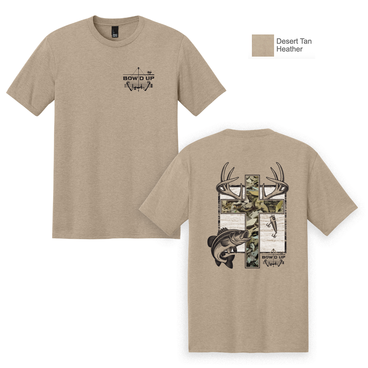 Bow'd Up - Camo Cross - District® Perfect Tri® Tee - Unisex Cut