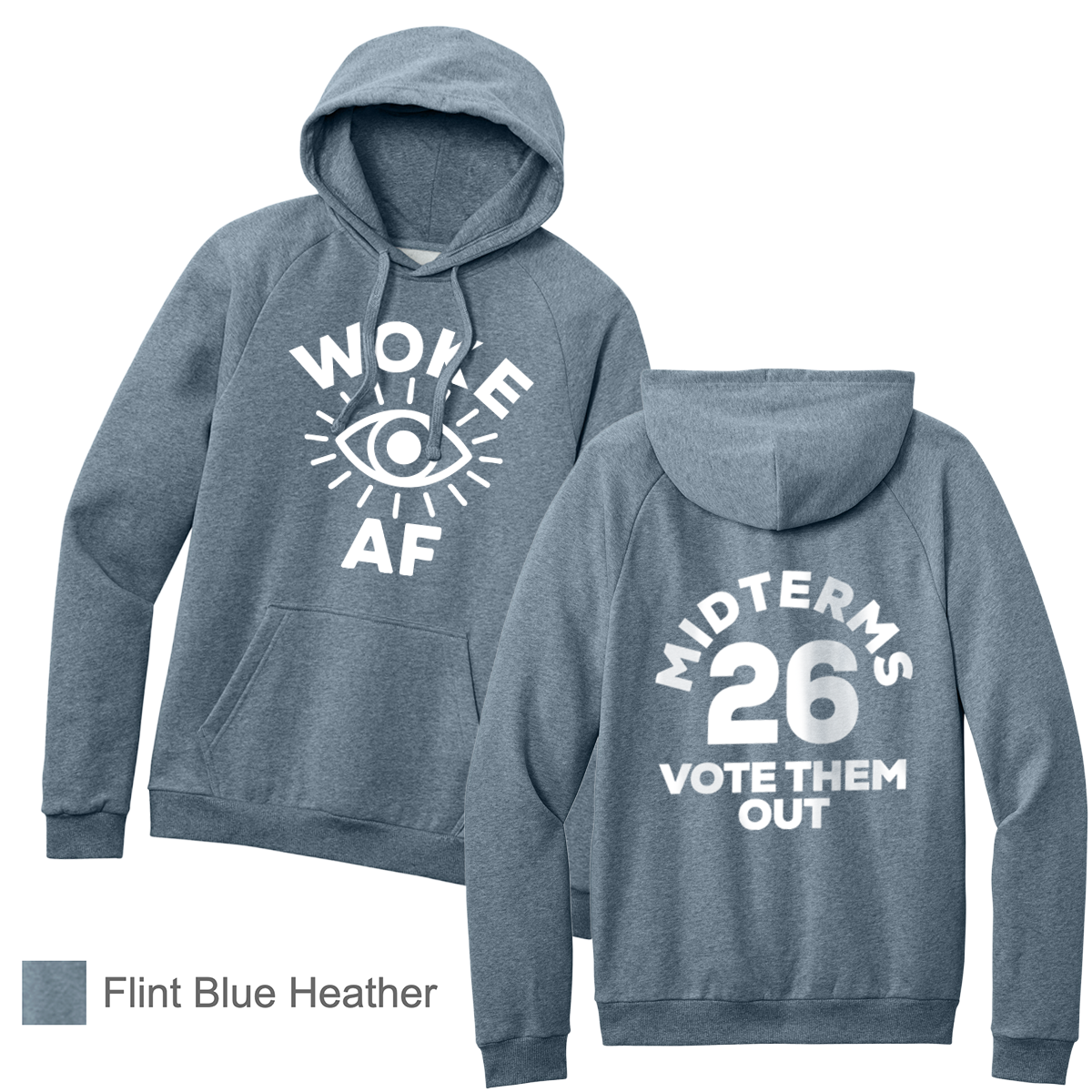 WOKE AF - District® Cloud Fleece Hoodie - Unisex Cut