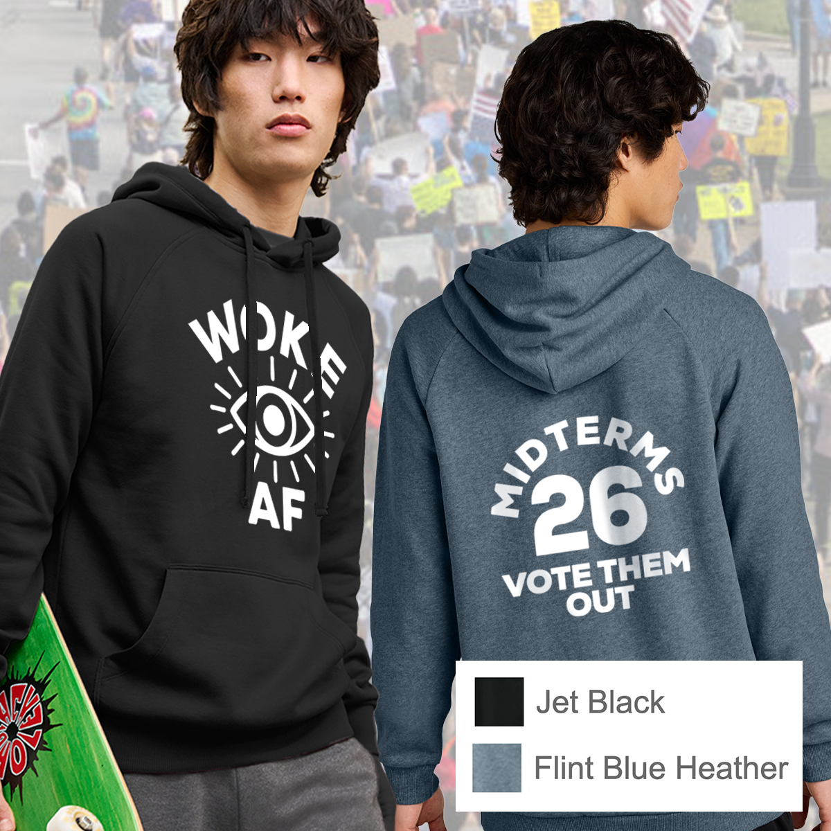 WOKE AF - District® Cloud Fleece Hoodie - Unisex Cut