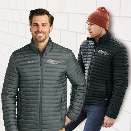 Ken's Oil Embroidered Eddie Bauer® Packable Quilted Full-Zip