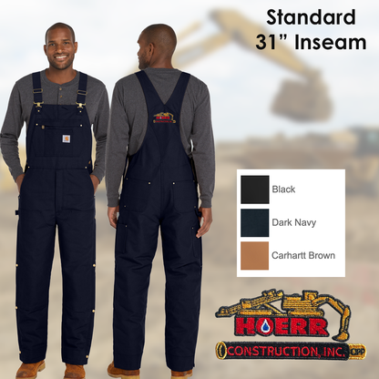 HC - Embroidered - Carhartt® Standard Length (31" Inseam) Firm Duck Insulated Bib Overalls
