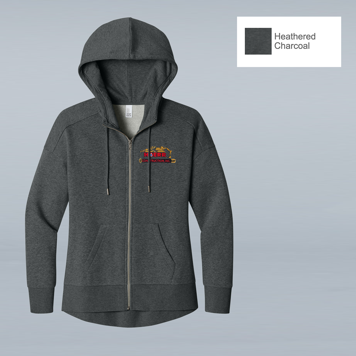 HC - Embroidered - District® Women’s Perfect Weight® Fleece Drop Shoulder Full-Zip Hoodie