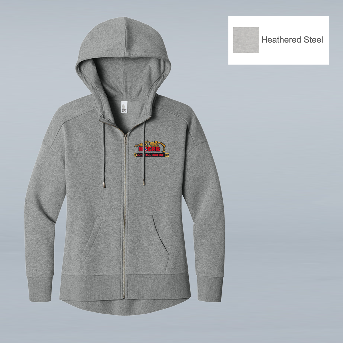 HC - Embroidered - District® Women’s Perfect Weight® Fleece Drop Shoulder Full-Zip Hoodie