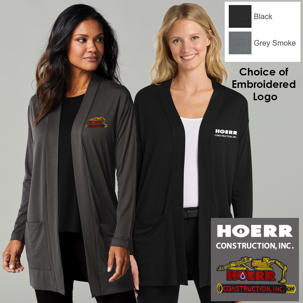 HC - Embroidered - Port Authority ® Women's Concept Long Pocket Cardigan