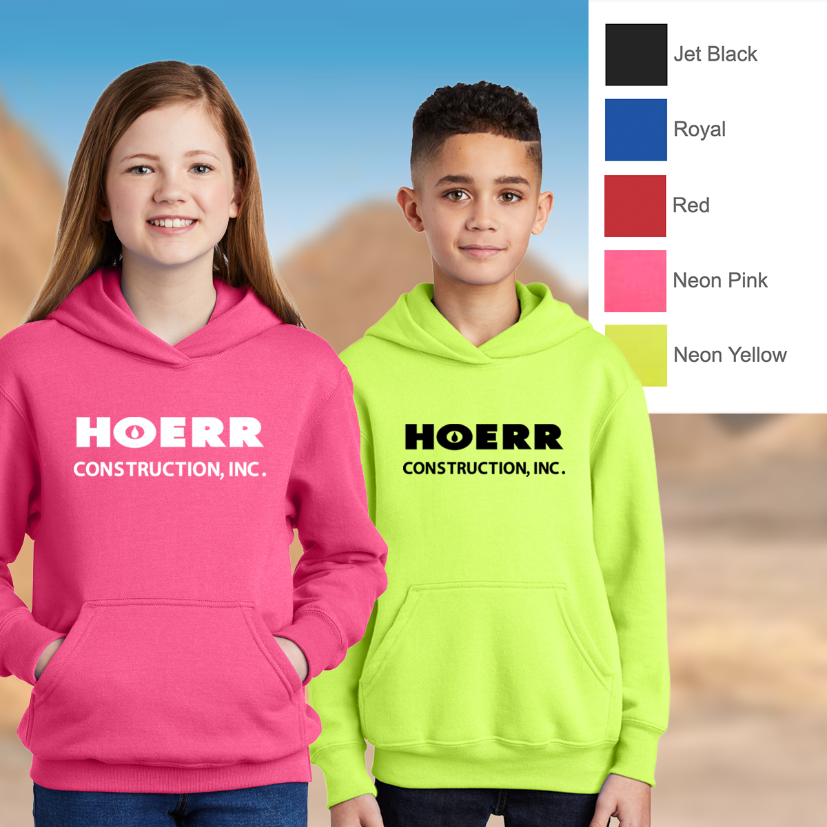 HC - Printed - Port & Co™ Youth Core Fleece Pullover Hooded Sweatshirt