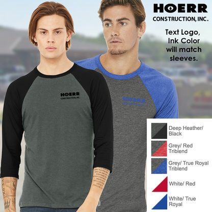 HC - Printed - BELLA+CANVAS® Unisex 3/4-Sleeve Baseball Tee