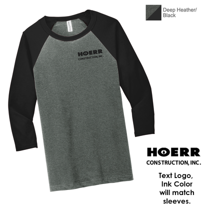 HC - Printed - BELLA+CANVAS® Unisex 3/4-Sleeve Baseball Tee