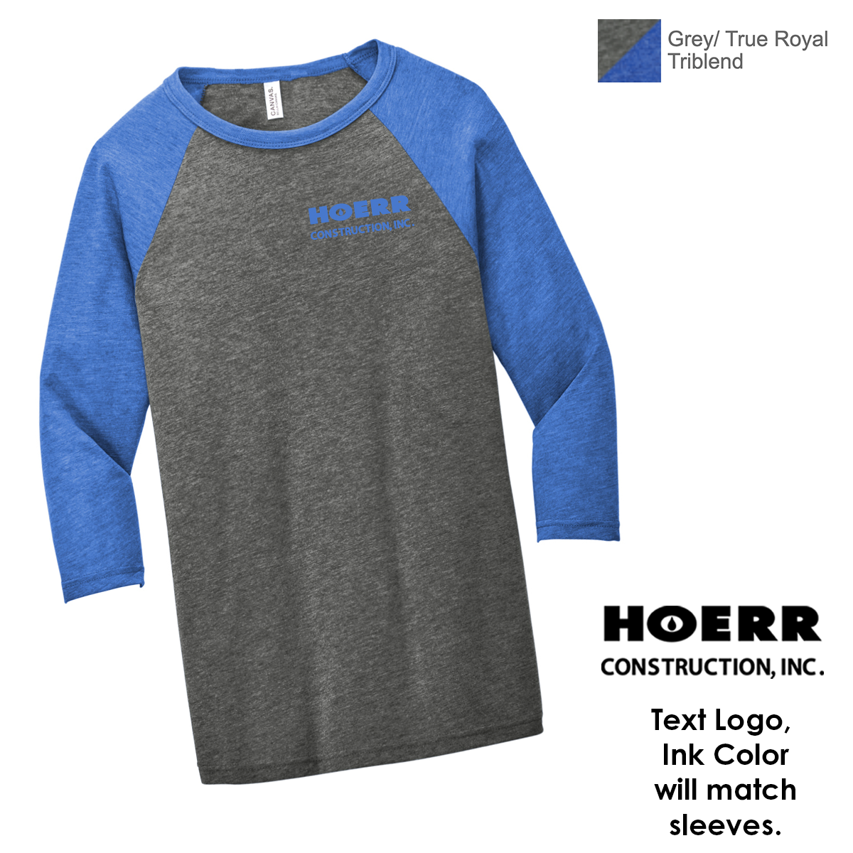 HC - Printed - BELLA+CANVAS® Unisex 3/4-Sleeve Baseball Tee