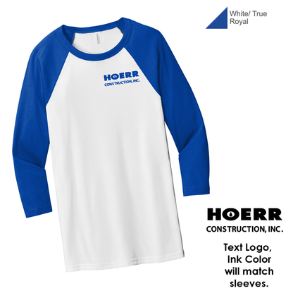 HC - Printed - BELLA+CANVAS® Unisex 3/4-Sleeve Baseball Tee