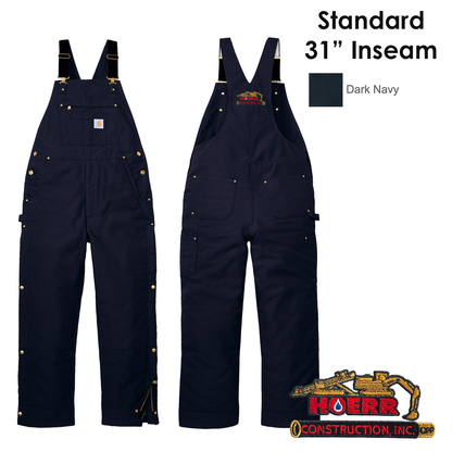 HC - Embroidered - Carhartt® Standard Length (31" Inseam) Firm Duck Insulated Bib Overalls
