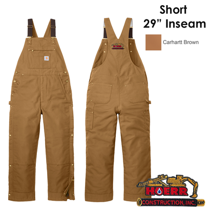 HC - Embroidered - Carhartt® Short (29 inch inseam) Firm Duck Insulated Bib Overalls