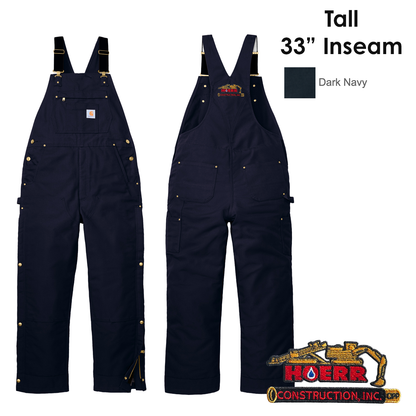 HC - Embroidered - Carhartt® Tall (33" Inseam) Firm Duck Insulated Bib Overalls