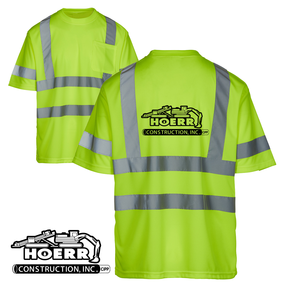 HC - Printed - Class 3 Safety Green Short Sleeve T-Shirt