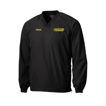 Ken's Oil Embroidered Sport-Tek® V-Neck Raglan Wind Shirt