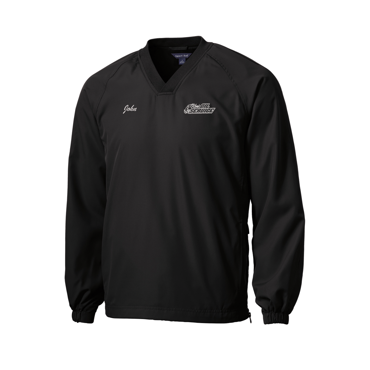 Ken's Oil Embroidered Sport-Tek® V-Neck Raglan Wind Shirt