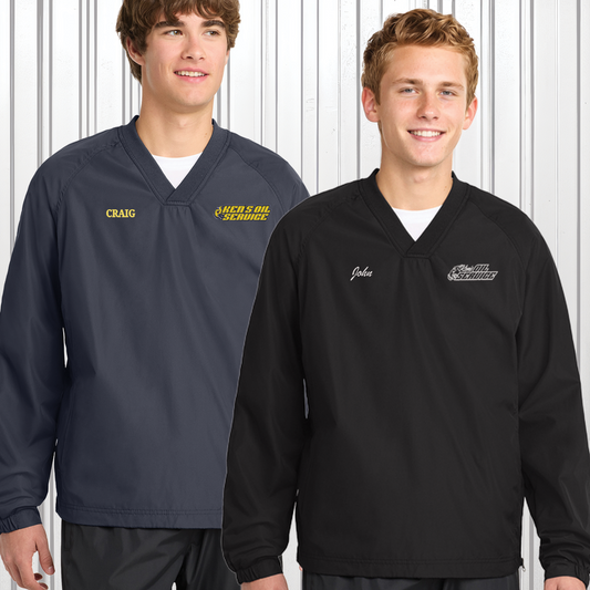 Ken's Oil Embroidered Sport-Tek® V-Neck Raglan Wind Shirt