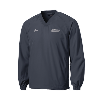 Ken's Oil Embroidered Sport-Tek® V-Neck Raglan Wind Shirt