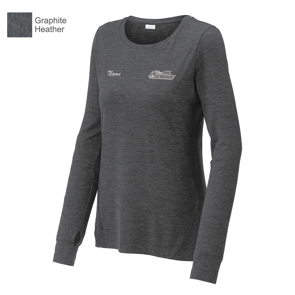 Ken's Oil Embroidered Sport-Tek® Women's Exchange 1.5 Long Sleeve Crew