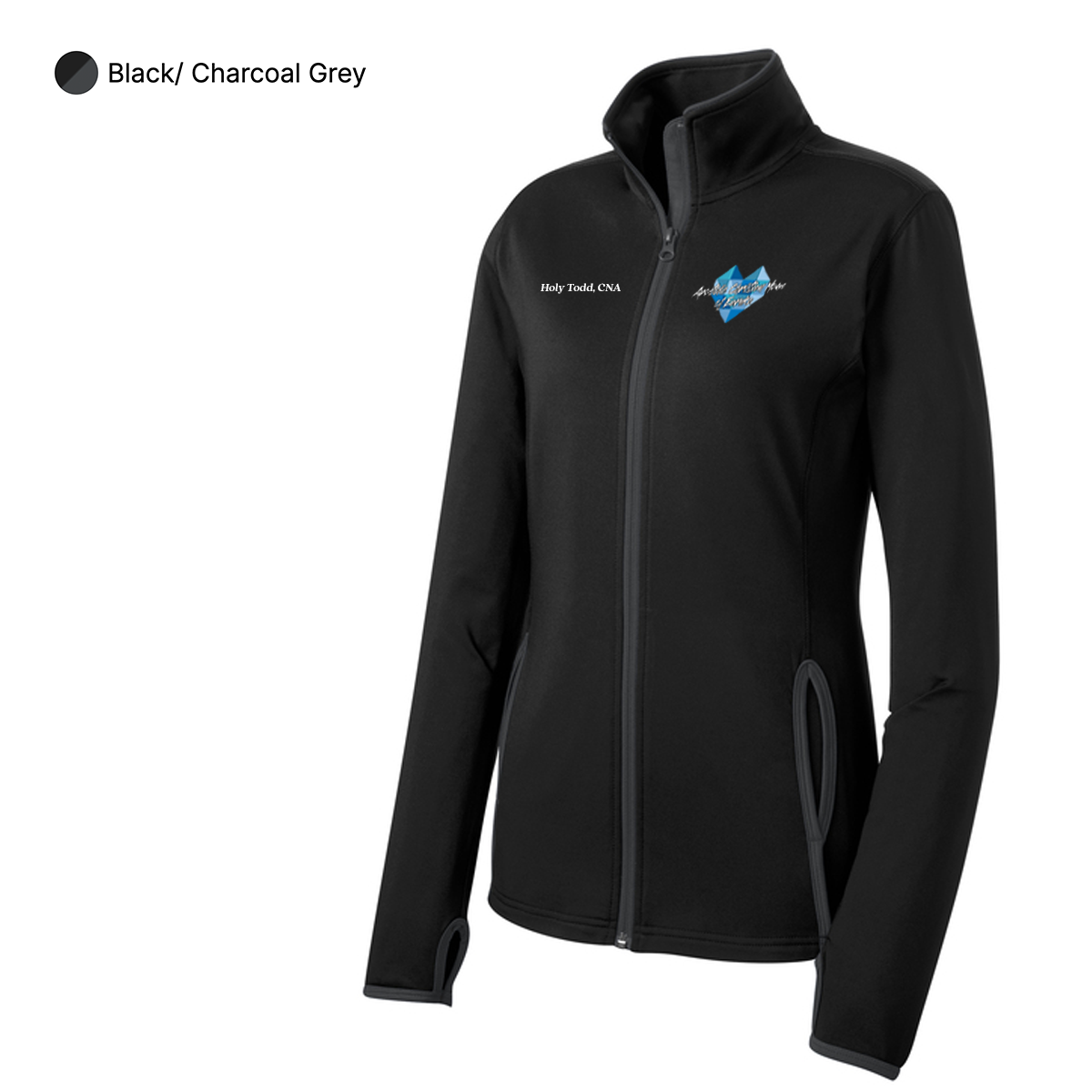 EACH-Sport-Tek® Women's Sport-Wick® Stretch Contrast Full-Zip Jacket