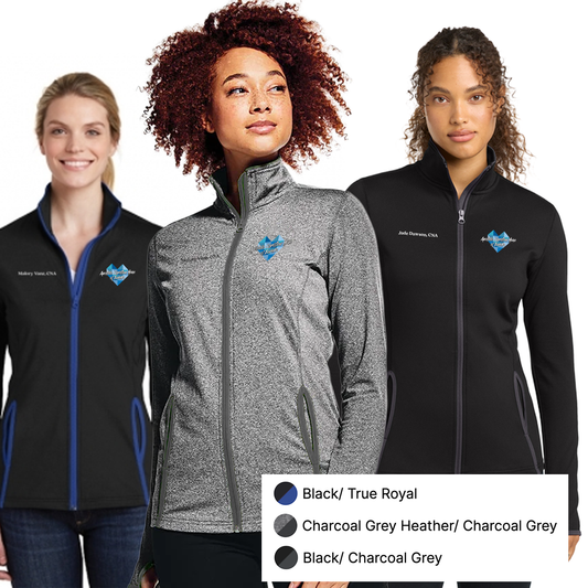 EACH-Sport-Tek® Women's Sport-Wick® Stretch Contrast Full-Zip Jacket
