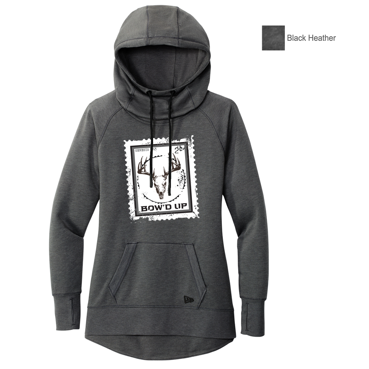 Bow'd Up - Stamp Print - New Era® Women's Tri-Blend Fleece Pullover Hoodie