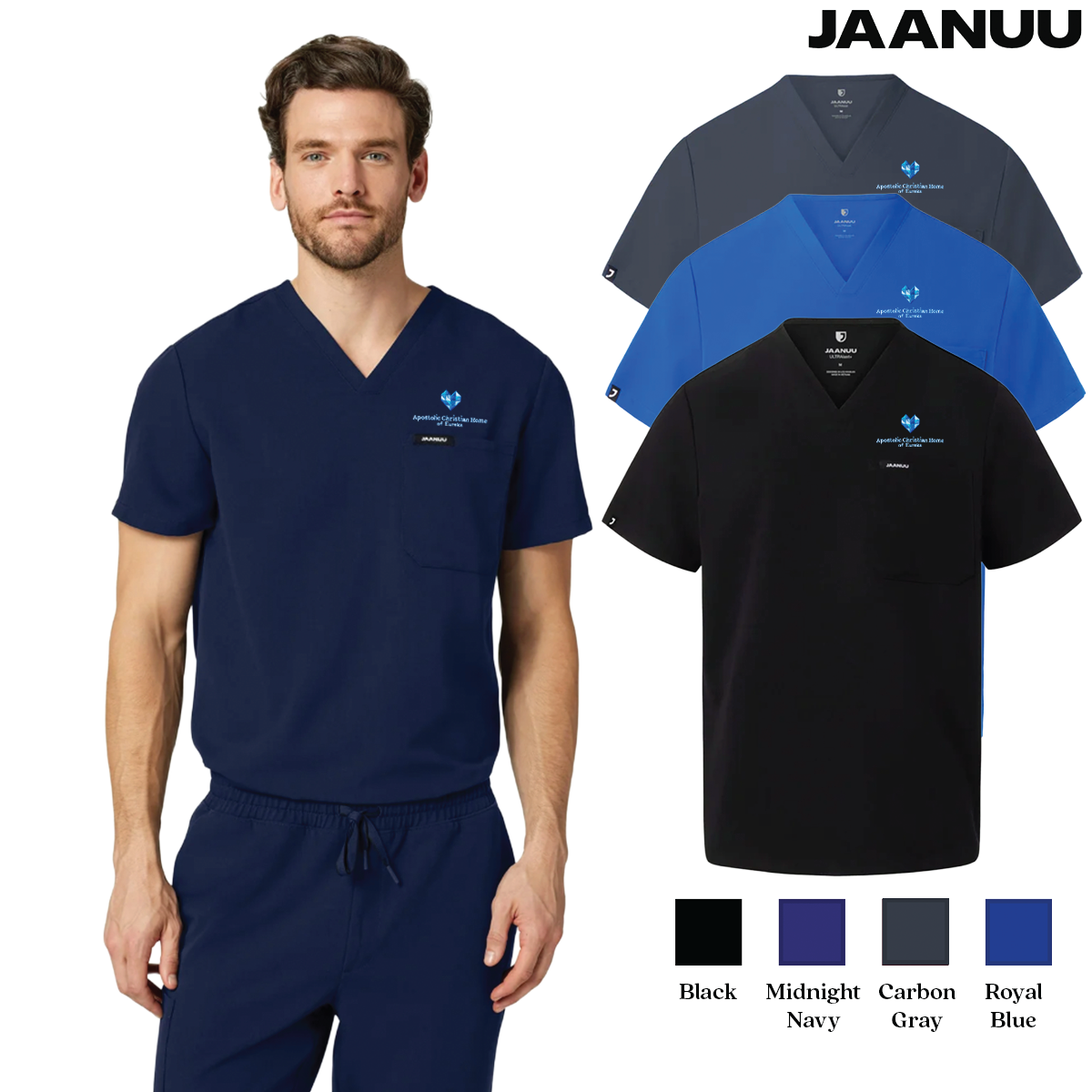 EACH - Embroidered - Classic Logo - Holmes Everyday 1-Pocket Unisex Scrub Top