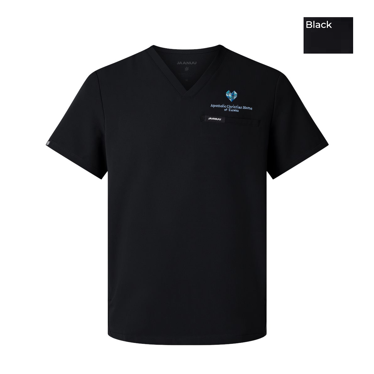 EACH - Embroidered - Classic Logo - Men's Platt 3-Pocket Scrub V-Neck Top