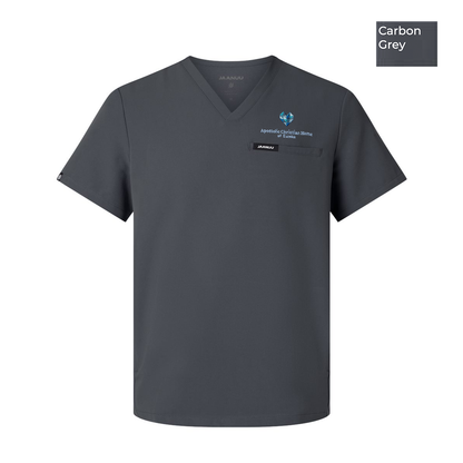 EACH - Embroidered - Classic Logo - Men's Platt 3-Pocket Scrub V-Neck Top
