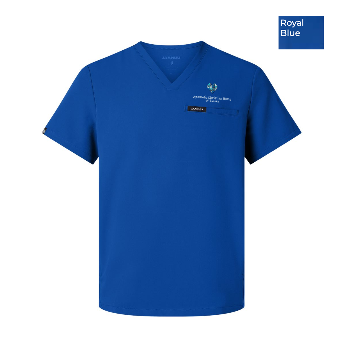 EACH - Embroidered - Classic Logo - Men's Platt 3-Pocket Scrub V-Neck Top