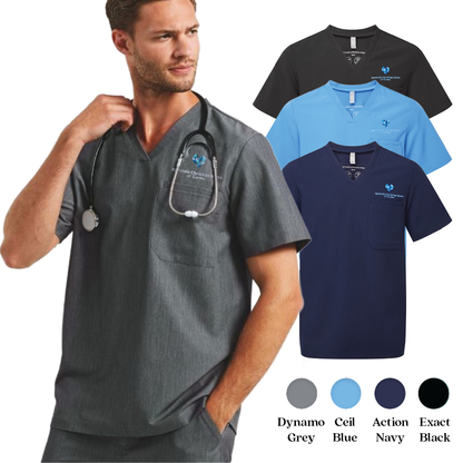 EACH - Embroidered - Classic Logo - Onna Men's Limitless V-Neck Stretch Scrub Top